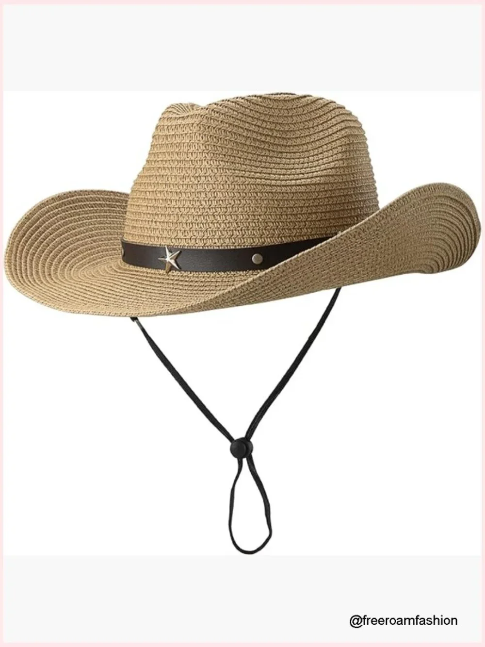 Straw Cowboy Hat Wide Brim Summer Sun Hat Cowgirl Western